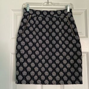 H&M Navy and White Textured Mini Skirt